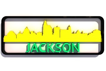 Jackson USA base colors of the flag of the city 3D design