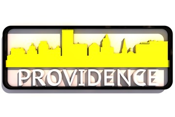 Providence USA base colors of the flag of the city 3D design