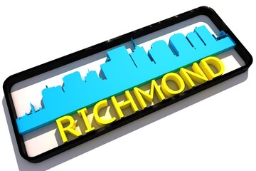 Richmond USA base colors of the flag of the city 3D design