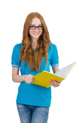 Young student isolated on the white background