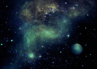 Obraz na płótnie Canvas Stars of a planet and galaxy in a free space