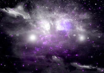 Fototapeta premium Stars of a planet and galaxy in a free space