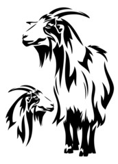 goat black and white design (year 2015 symbol)