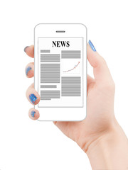 Business news on smartphone display