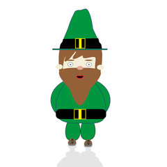 Green Irish leprechaun isolated