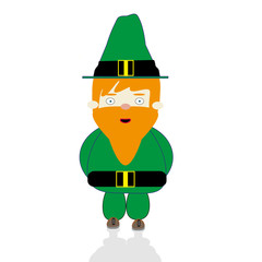 Green Irish leprechaun isolated