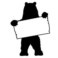 sp1 - SignPost - bear with blank signpost in black - g1710