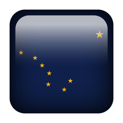 Square flag button - Alaska
