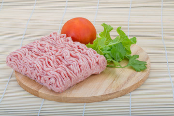 Raw minced pork meat