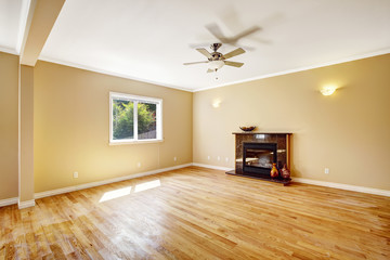 Fototapeta premium Empty house. Living room with fireplace