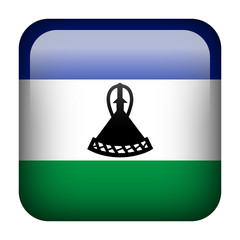 Lesotho square flag button