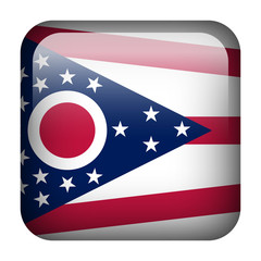 Square flag button - Ohio