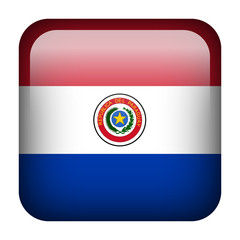 Fototapeta premium Paraguay square flag button