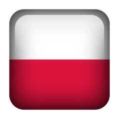 Poland square flag button