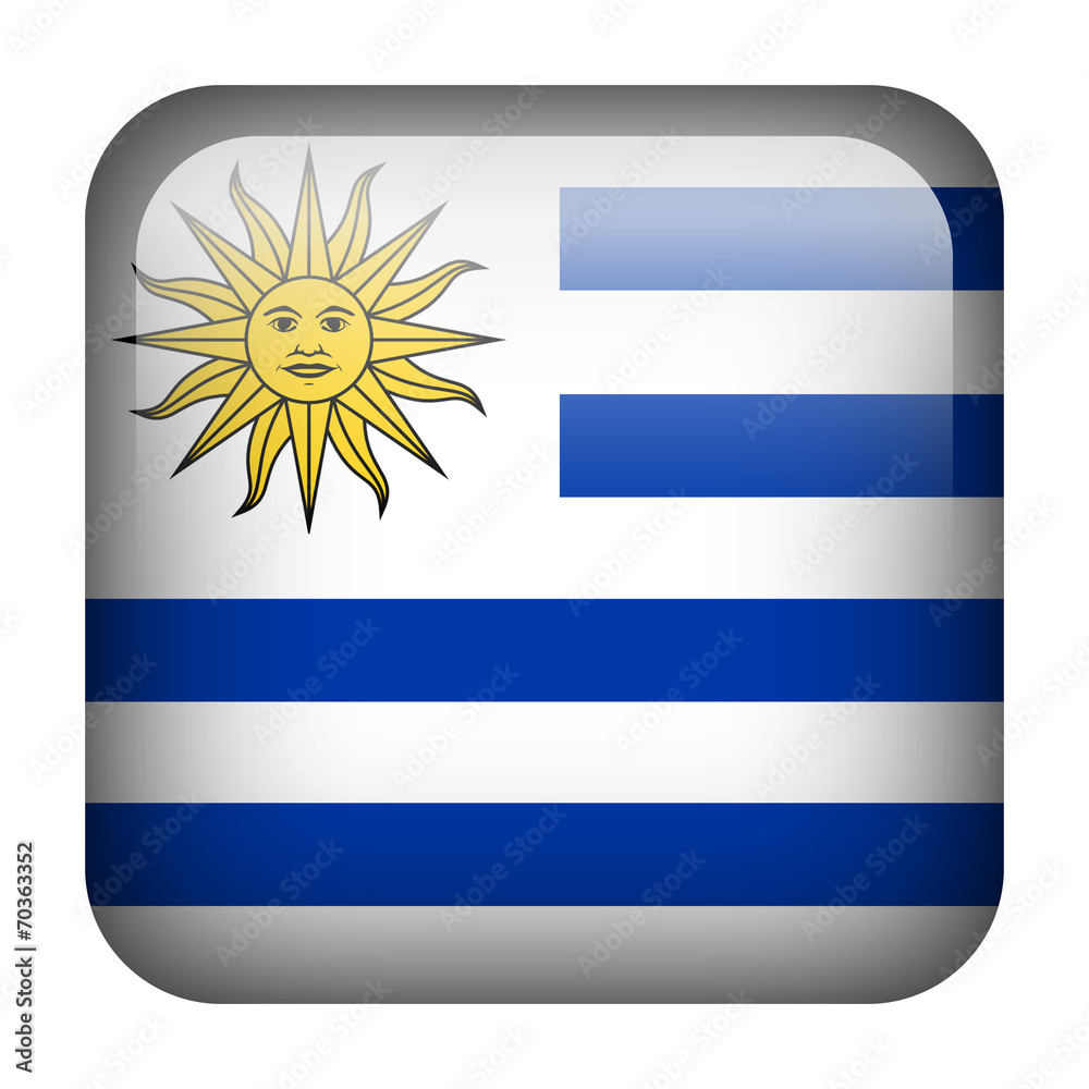 Sticker Uruguay square flag button