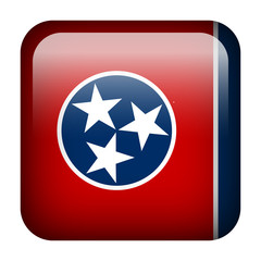 Square flag button - Tennessee