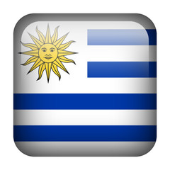 Fototapeta premium Uruguay square flag button