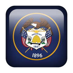Square flag button - Utah