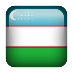 Uzbekistan square flag button
