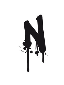 N Graffiti Tropfen Farbklex Spray