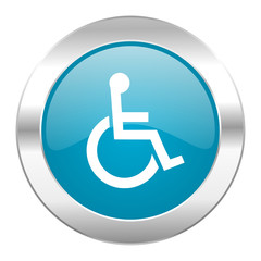 wheelchair internet blue icon