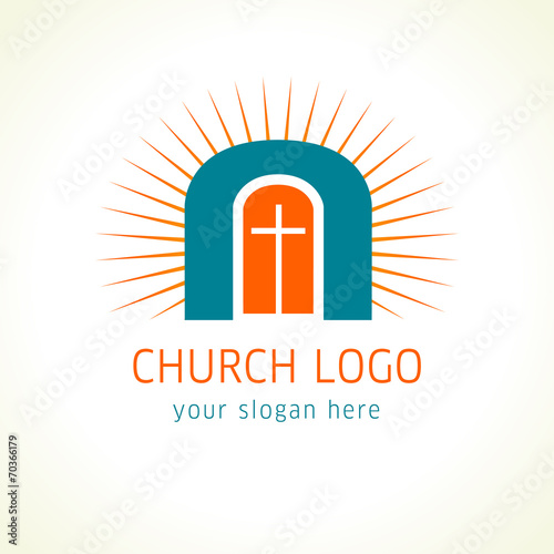 "Jesus is the door of salvation church logo" fichier vectoriel libre de