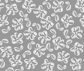 Seamless pattern with hand drawn flower