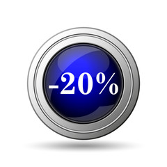 20 percent discount icon