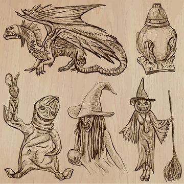 Halloween, Monsters, Magic - Vector collection