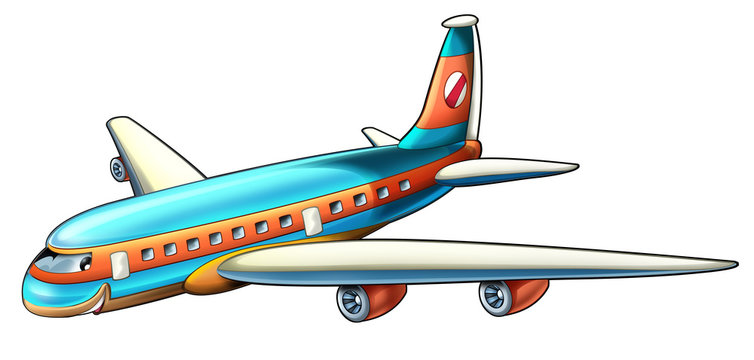 Cartoon plane - illustration for the children