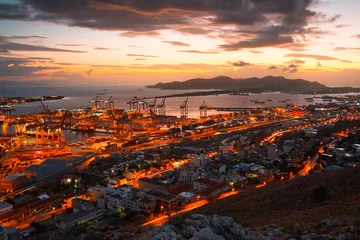 Sierkussen View of container port in Piraeus, Athens. © milangonda