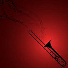 Trombone with Musical Symbols