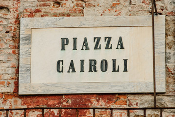 Targa Indicazione Piazza Cairoli, Pisa