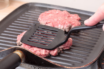 Cooking burgers
