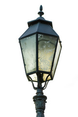Fototapeta na wymiar Lampione singolo, lanterna illuminazione pubblica