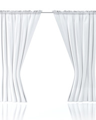 White Curtain over White Background