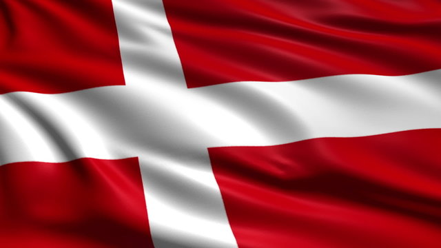 flag of Denmark with fabric structure; looping