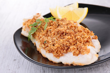 fish fillet cooked with crumb