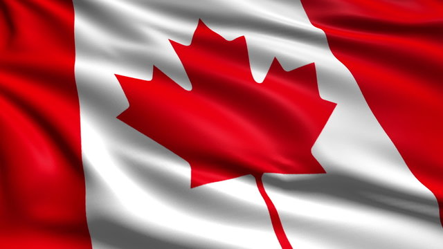 flag of Canada with fabric structure; looping