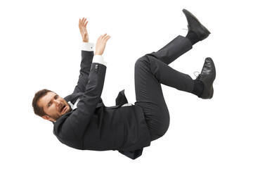 man falling down and screaming