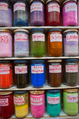 Colorful, natural and mineral colours in jars