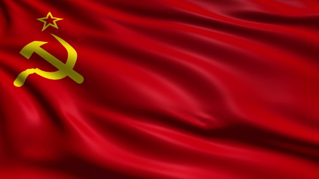 Soviet Union flag with fabric structure; looping