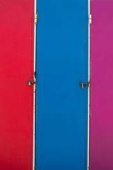 Vintage three surfers colorful lockers
