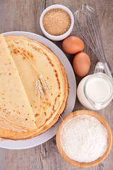 crepe and ingredients