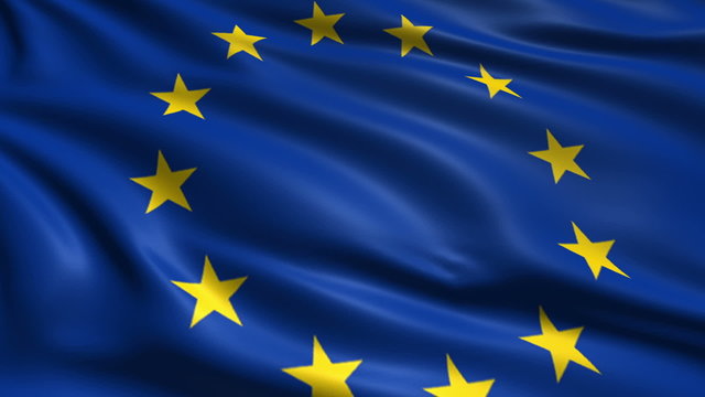 flag of the European Union with fabric structure; looping
