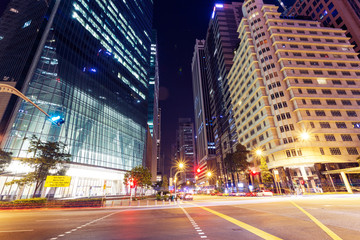 Fototapeta na wymiar modern city street view at night
