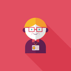businessman flat icon with long shadow,eps10