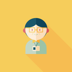 businessman flat icon with long shadow,eps10