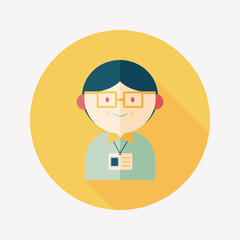 businessman flat icon with long shadow,eps10