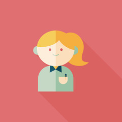 businesswoman flat icon with long shadow,eps10